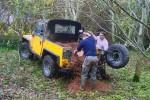 Land Rover enthusiast helping local mountain bike club in Wiltshire.