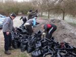 Moving Limestone chippings at the Croft Trail in Swindon.