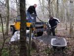 Delivering Limestone chippings for a mountain bike trail.