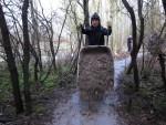 Another load of chippings tipped onto mountain bike trail.