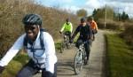 Cyclists on Route 45 near Cricklade