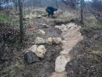 Rock garden feature at the Croft Trail in Swindon.