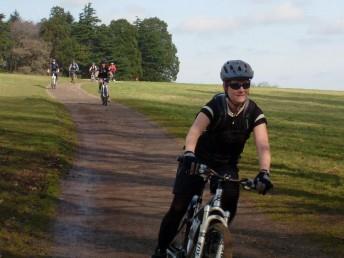 Women rider at Ashton Court trails.