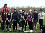 Group of women mountain bikers in Bristol.