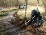 Fixing muddy section at Croft Trail in Swindon.