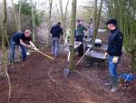 New berm taking shape at Wiltshire moutain bike trail.