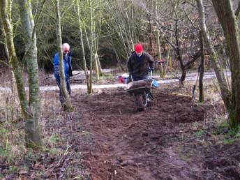 Shifting mud at the Croft Trail in Wiltshire.