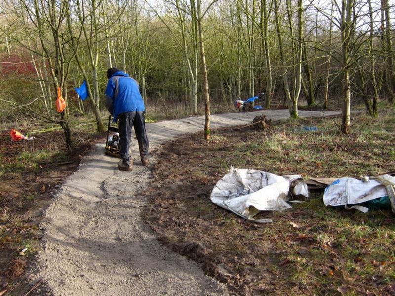 New berm at mountain bike trail in Wiltshire.