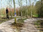 Mountain bike sign posts at the Croft Trail in Swindon.