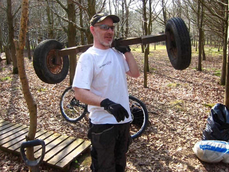 Pair of wheels for log moving.