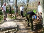 Volunteers building a trail in Wiltshire.