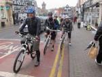 Mountain bikers in Ledbury.