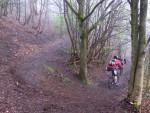 Switchback on Malverns mountain bike route.