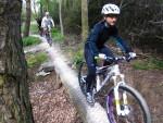 Woman riding an obstacle at the Croft Trail in Swindon.