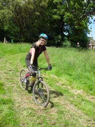 Women rider at Ashton Court gate house.