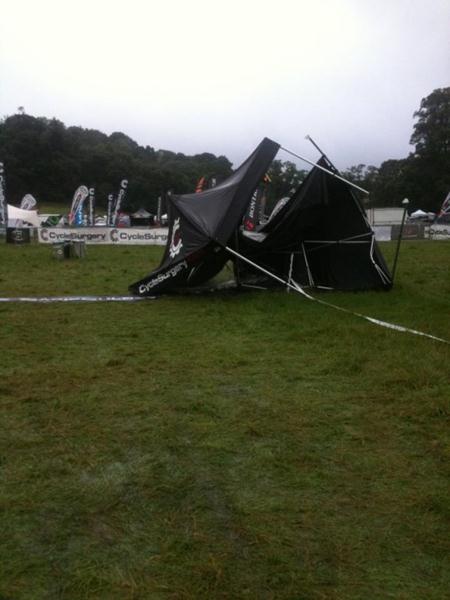 Wrecked gazebo at twentyfour12