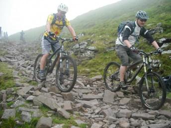 Rocky descent in the Black Mountains.