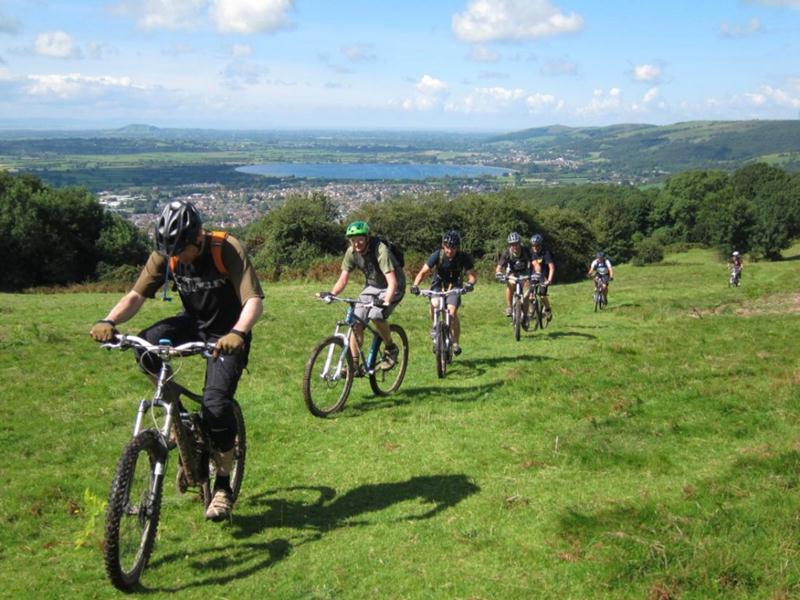 Mountain bike ride Mendips near Cheddar Gorge