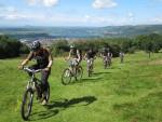 Mountain bike ride Mendips near Cheddar Gorge