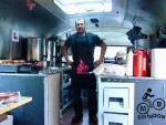 Ian Luff of the Drop Off Cafe with MBSwindon apron.