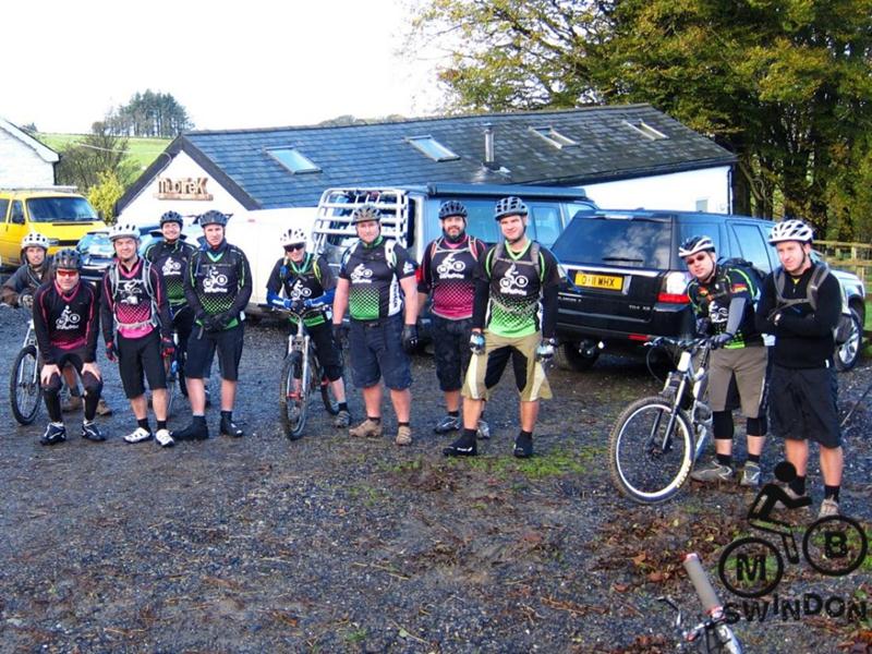 Mountain bikers at Mudtrek near Brechfa.