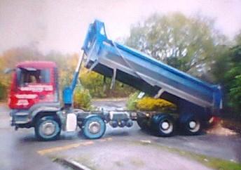 Artistic pastel image of a lorry.