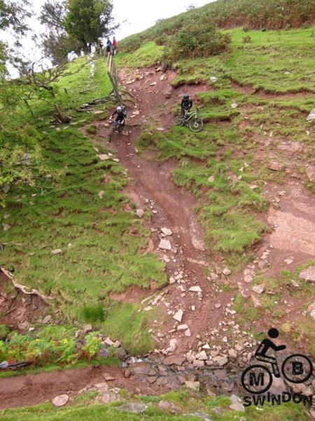 Steep descent in the Black Mountains.