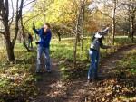 Raking leaves at the Croft Trail in Swindon.