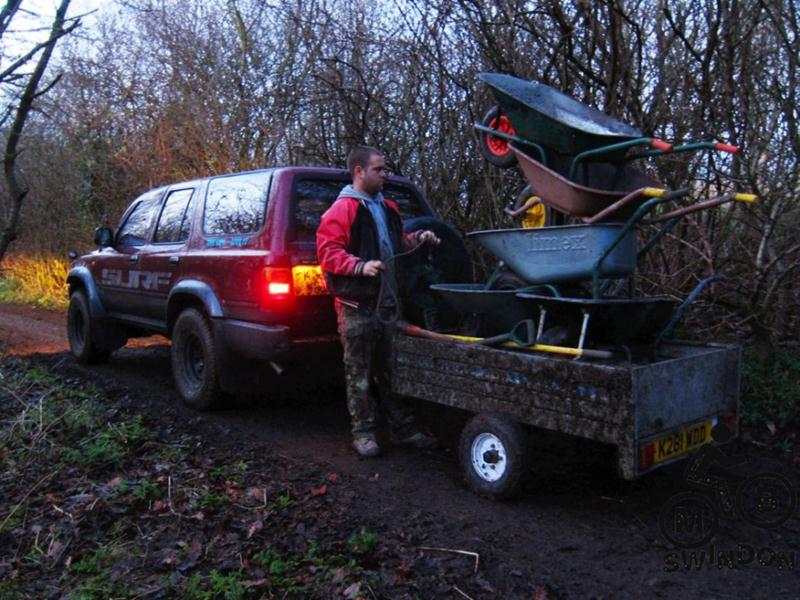 Tower of wheel barrows