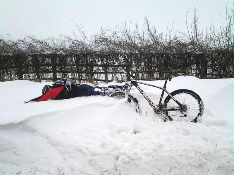 Snow bike crash