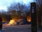 Artistic photo of gravel being dumped from a lorry.