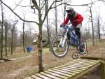 Wooden ramp jump at UKBikePark