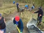 Fixing mountain bike trails.