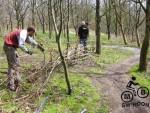 Short cut blocking at a mountain bike trail.