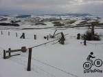 Snow drift near Knighton.