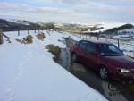 View of snow near Llangurig