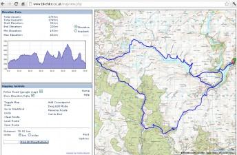 Elan Valley challenge map.