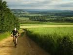 Mountain biking on Bredon Hill.