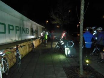 bikes and riders at the orbital shopping centre sign