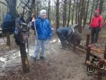 Trail building in the rain.