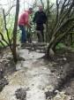 Rock feature at MTB trail.