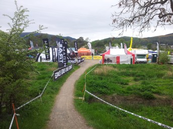 UK Gravity Enduro Round 2 Innerleithen - View of the Start Finish