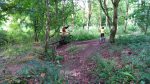 Two riders at the Croft Mountain Bike Trail in Swindon